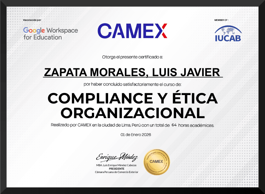 COMPLIANCE Y ÉTICA ORGANIZACIONAL