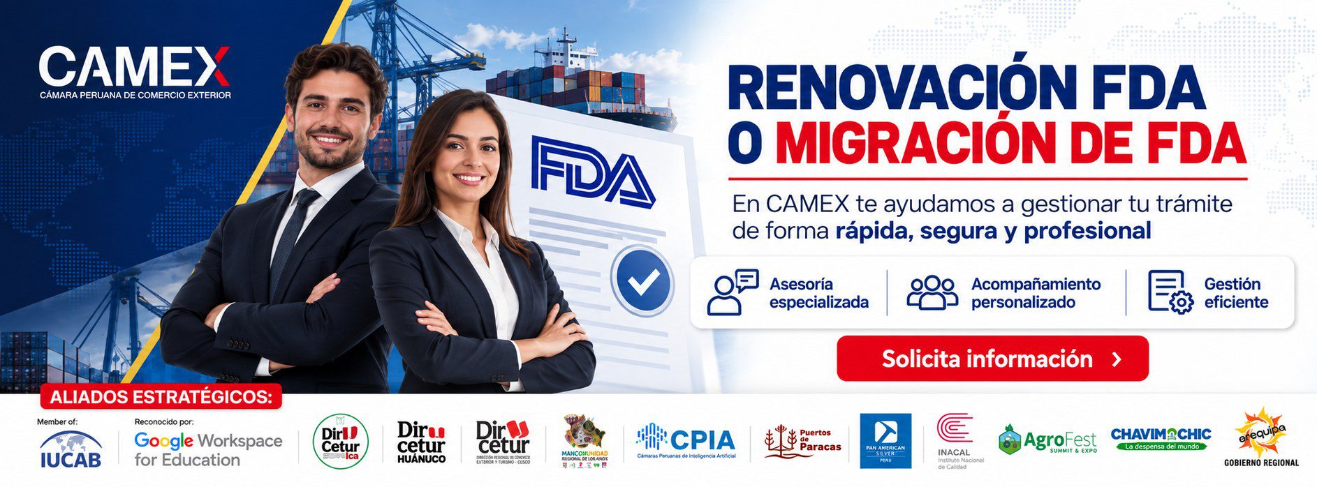 Renovación o migración de FDA — CAMEX gestiona tu trámite de forma rápida, segura y profesional